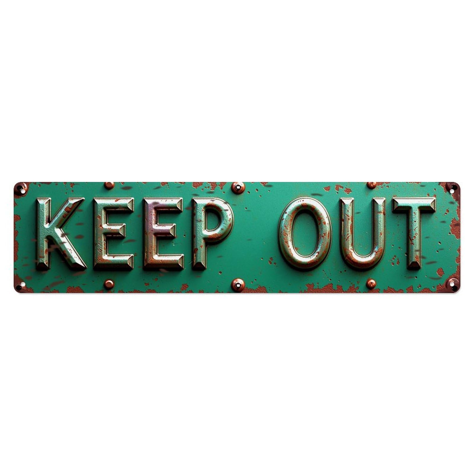 Keep Out Sign Pattern_2 Metal Tin Sign Plaque