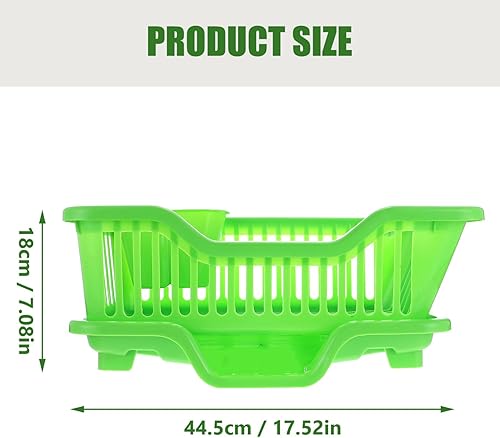 Miniatura 5 de Kichvoe 1 juego de estante de cocina con boquilla de almacenamiento de plástico para encimera con escurridor de platos de cocina, escurridor de