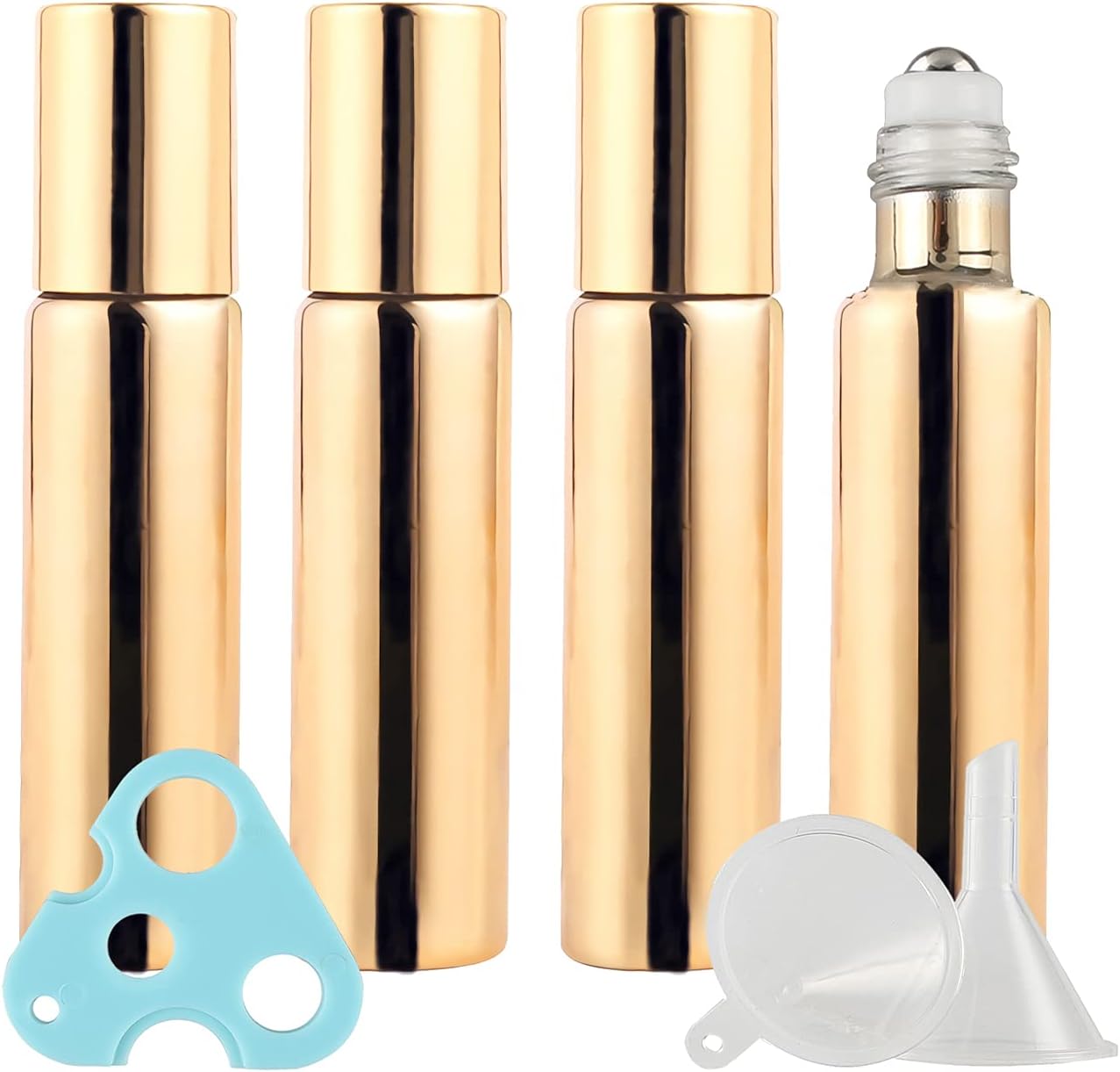 ZEOABSY Lot De 24 Flacons Roll-on 10ml Verre Noir UV Avec Billes Acier Inox - Huiles Essentielles & Aromathérapie