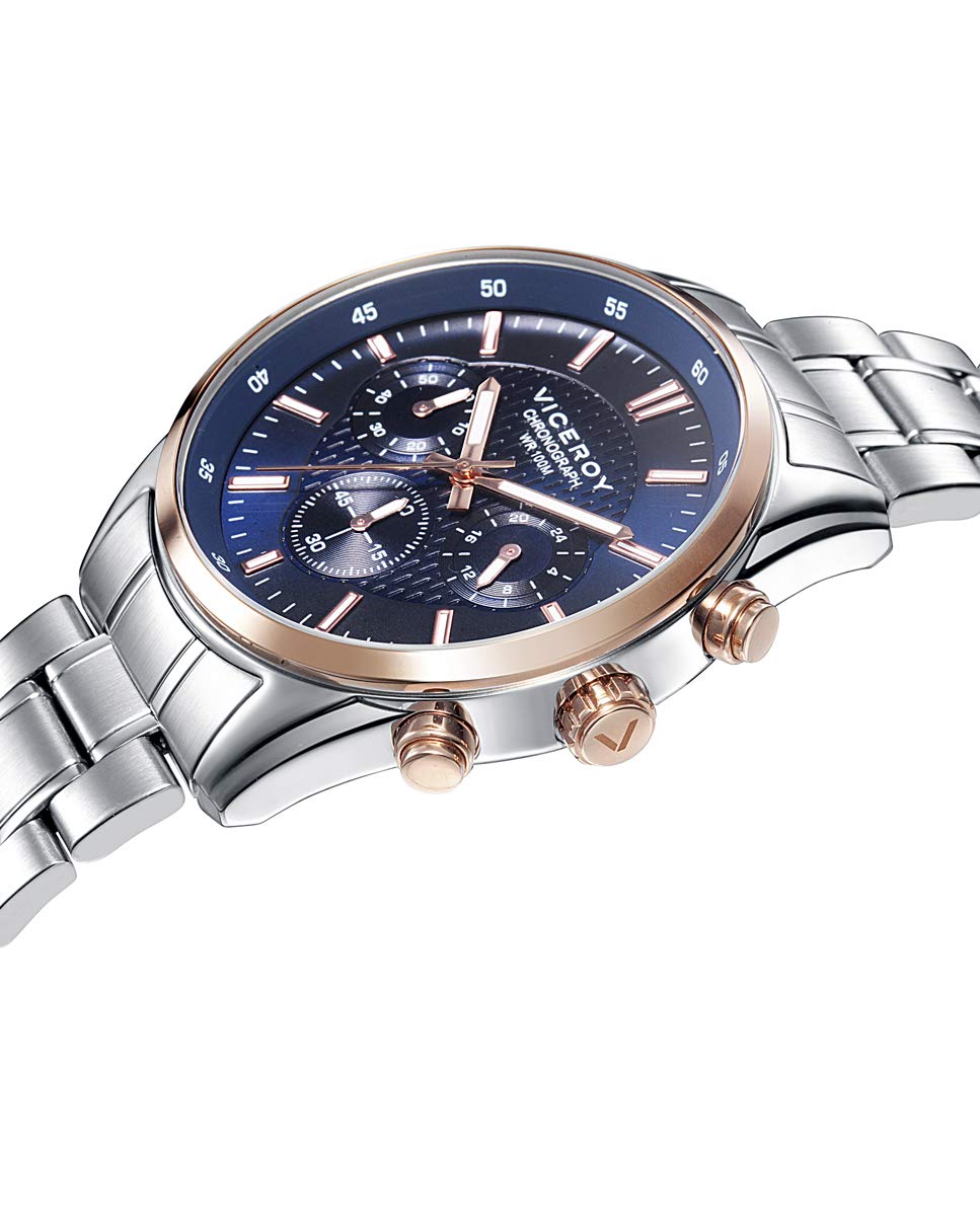 Viceroy Reloj Cronógrafo Hombre de Acero Inoxidable - 40 mm - Movimiento de Cuarzo - 401017