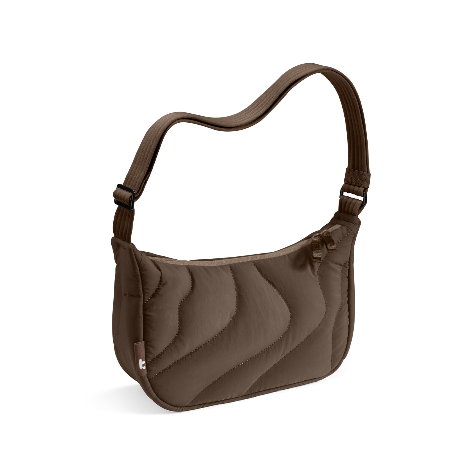 tomtoc 3.5L Puffer Sling Crossbody Bag for Women Trendy, Nylon Quilted Crescent Shoulder Bag Purses for Cellphone and Daily Essentials, Puffy Travel