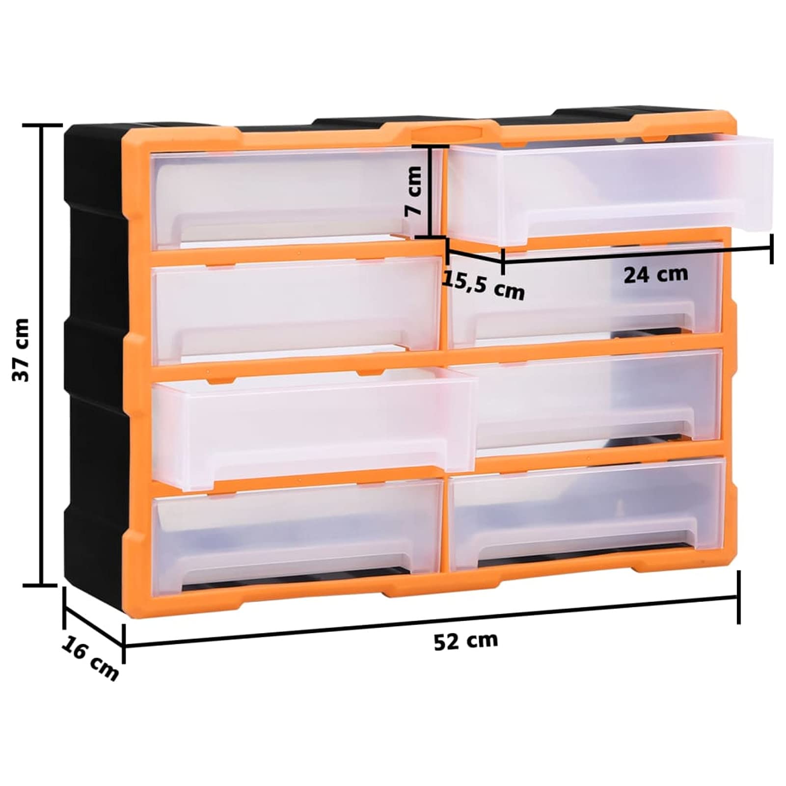 Mobile Contenitore con 8 Cassetti Grandi 52x16x37 cm,Articoli di ferramenta,Accessori ferramenta,Conservazione/ordine attrezzi,Cassette degli attrezzi(SPU:149599)