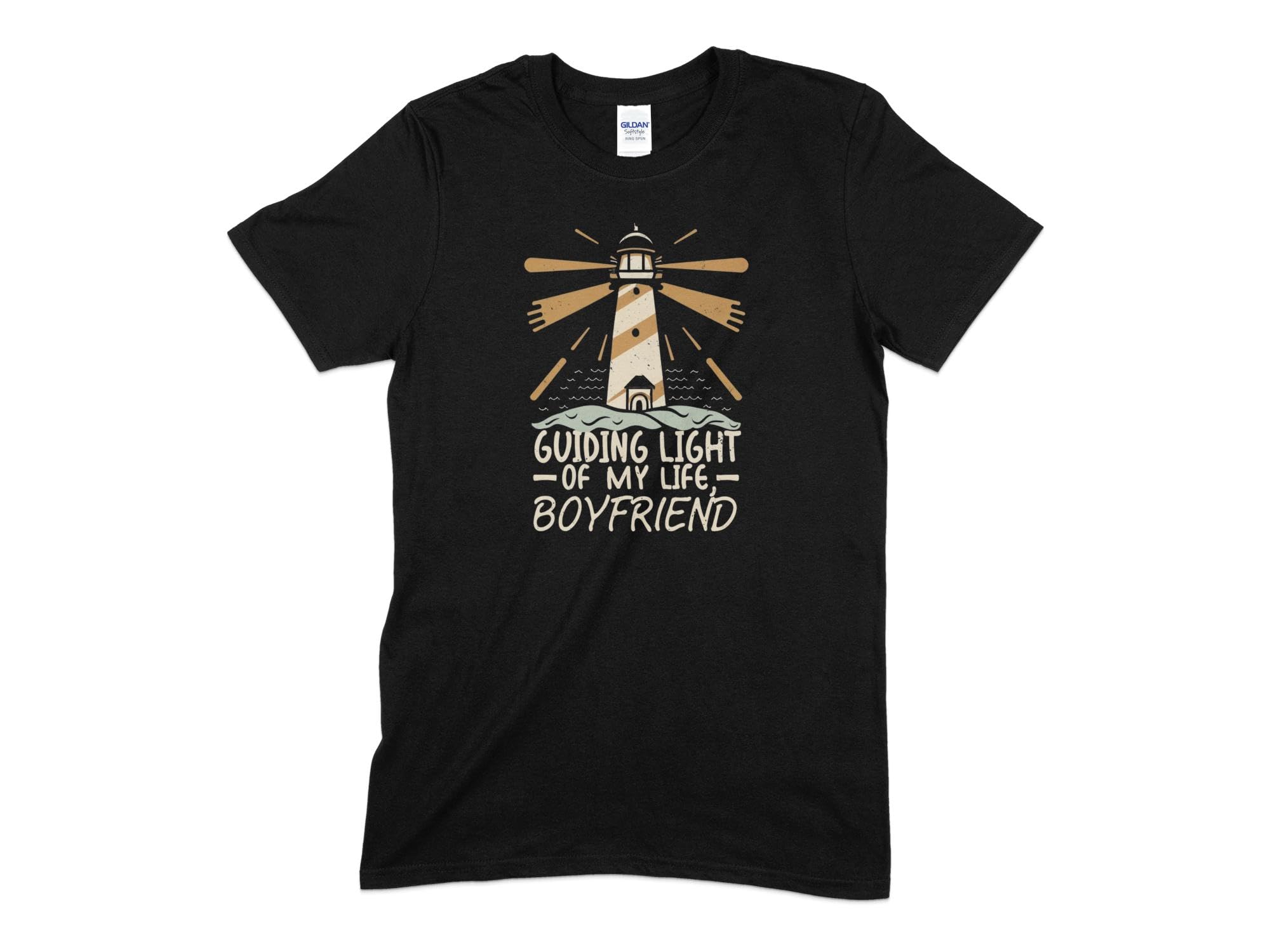 Lighthouse Graphic T-Shirt, Guiding Light of My Life Boyfriend Tee, Unisex Cotton Shirt, Nautical Theme, Gift for Him, Casual Wear
