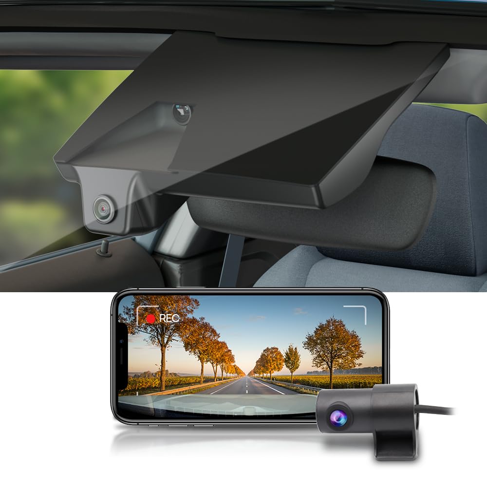 Fitcamx Used Front 4K+Rear 1080P Dash Cam for 2021-2025 Kia Seltos S LX EX SX DCT Turbo (Part No#Q5000), OEM Look, 2 Way HD Video, WiFi & APP, Loop Recording, G-Sensor, Easy to Use, NO SD Card