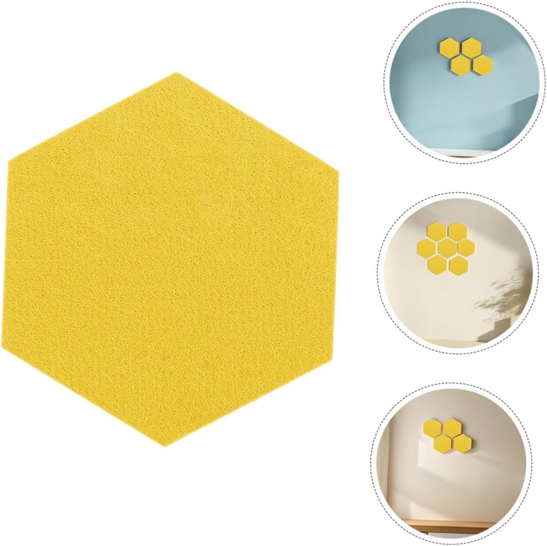 20pcs Hexagon Felt Pin Board Acoustic Panels Sound Absorbing Wall Tiles Decorative Bulletin Board for Home Office Bedroom Soundproofing