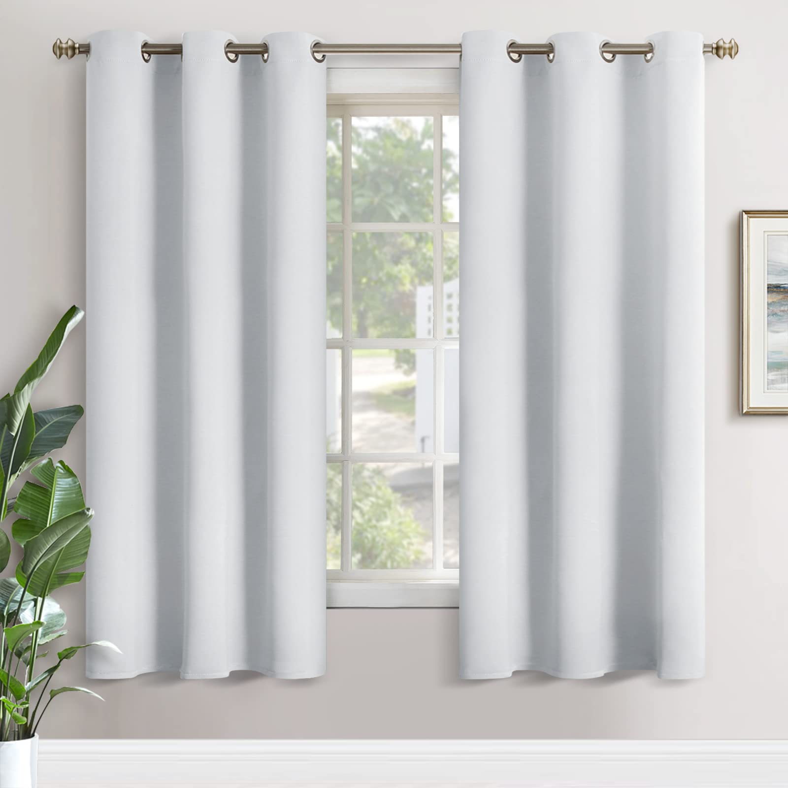 YoungsTex Room Darkening Curtains 72 Inches Length for Bedroom - Thermal Insulated with Grommet Blackout Curtain Drapes for Living Room, 2 Panels, 42 x 72 Inch, Greyish White โ image 1