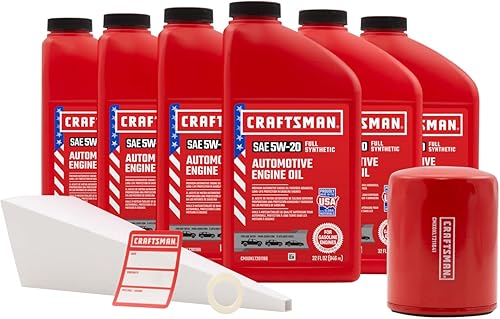 CRAFTSMAN Kit completo de cambio de aceite sintético 5W-20 de 6 cuartos de galón compatible con Ford F-150, F-250, F-350. El kit 6 cuartos de
