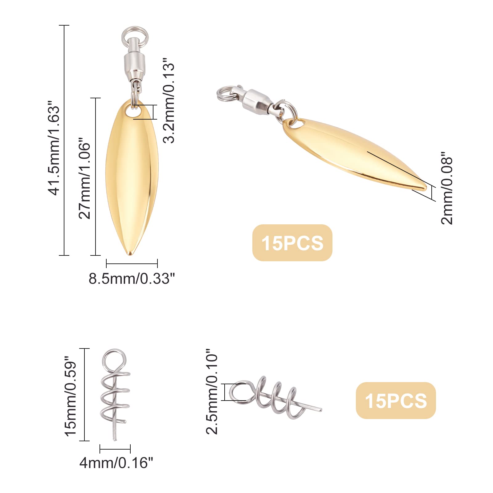 CHGCRAFT 20 Pièces Spinner Lames Avec Roulements à Billes