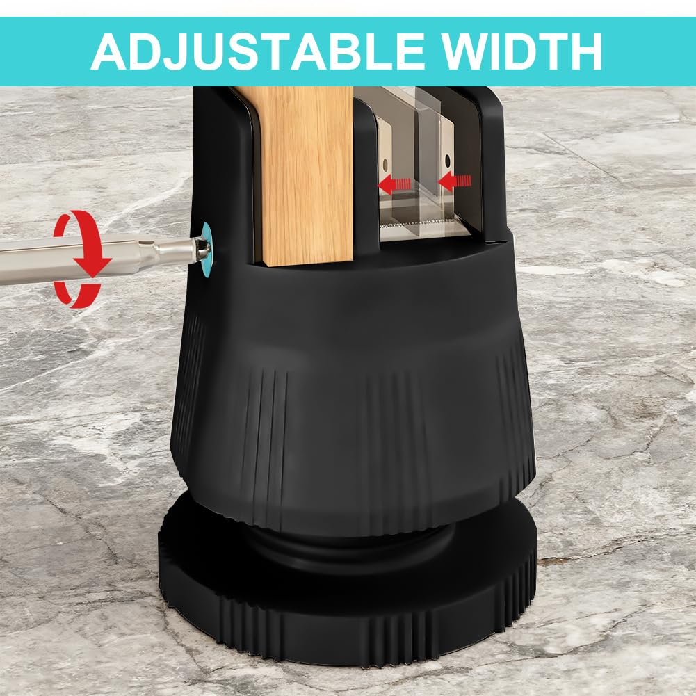 Set di 4 rialzi per mobili, 6 – 8 cm, regolabile con morsetto a vite, per 10 mm – 50 mm di larghezza, quadrato e rotondo, per mobili, per divano e tavolo, Nero