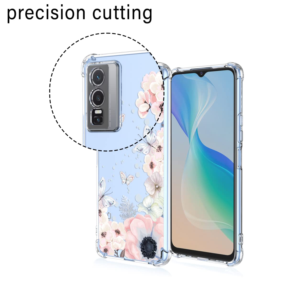 Handyhülle Für Vivo Y52/Y72 5G – Transparentes TPU Mit Blumenmuster, Weich & Stoßsicher