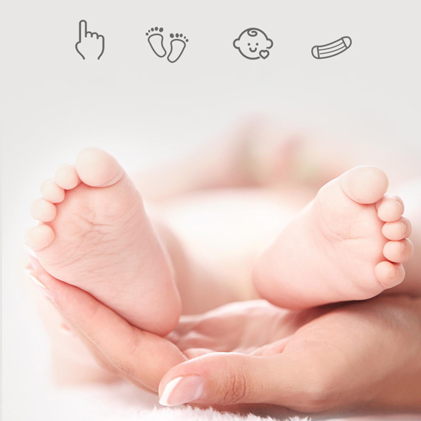 Cornice portafoto per bambini, kit fai da te per impronte di mani e impronte di mani per neonati, regalo con confezione regalo, rosa
