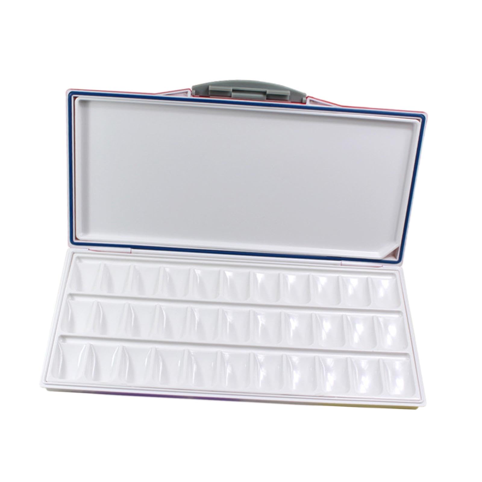 Palette D'aquarelle Portable Grande Capacité, Compartiments Séparés, en Résine ; Plateau Hermétique pour Peinture Acrylique, 33 puits