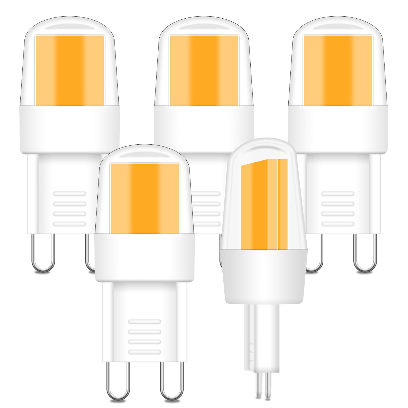 JINLONTA G9 LED Lampe COB Leuchtmittel 2W Ersatz 25W Halogenlampe 320Lumen 2700K Warmweiß Nicht Dimmbar 230V G9 Bi Pin Sockel für über dem Herd 5er Pack