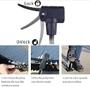 Lyrovo Bike Floor Pump Portable Bicycle Foot Pump Compatible with Presta & Schrader Valve Tire Pump Lightweight Hand Foot Activated Tire Inflator for Road Bike Mountain Balls, Black, 17.5 x 9 x 6 CM gallery image