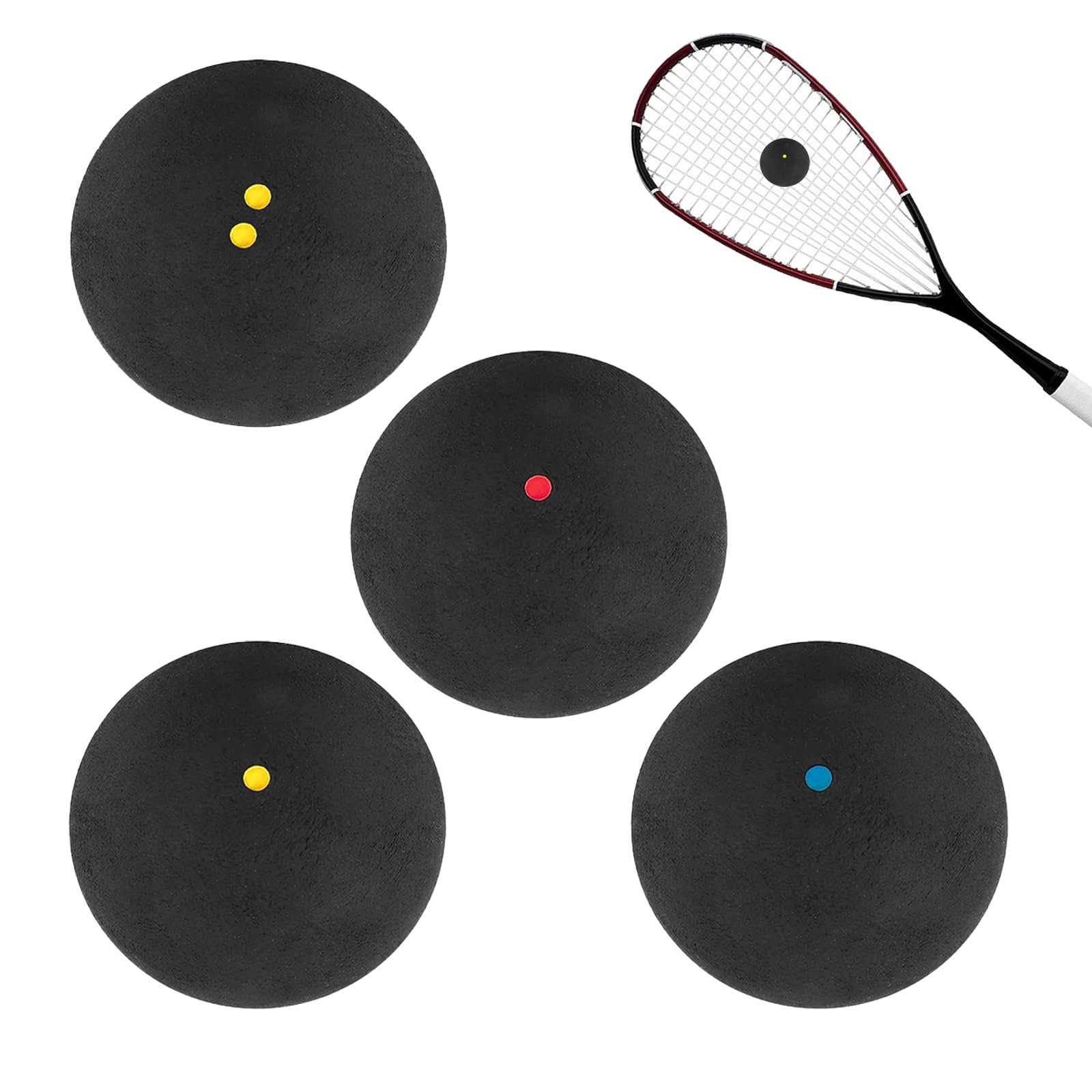 WanderGo Palline Da Squash - 4 Pezzi Con Punti Colorati Per Principianti Ed Esperti - Foto 10