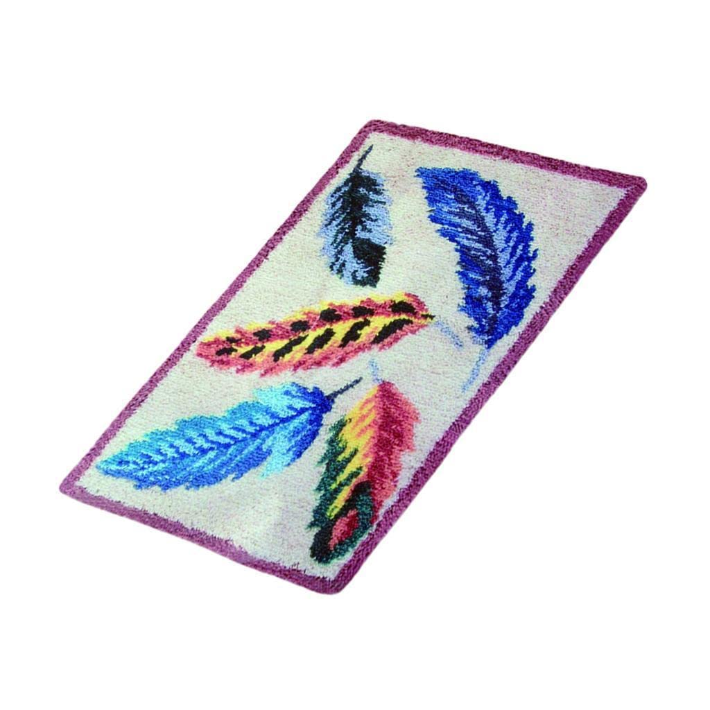 CALANDIS® Funny Latch Hook Rug Kit Handmade Carpet Mat Crafts Feather-image-19