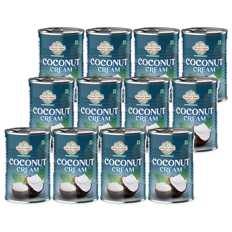 Natures Spice - Pure as Nature Intended Coconut Cream-4800 Ml|Mega Saver Combo Pack Of 12 X 400 Ml|A Perfect Alternative Of Milk Cream For Vegan Diet|100% Dairy Free Product (B0CB488HC3) Amazon Price History, Amazon Price Tracker