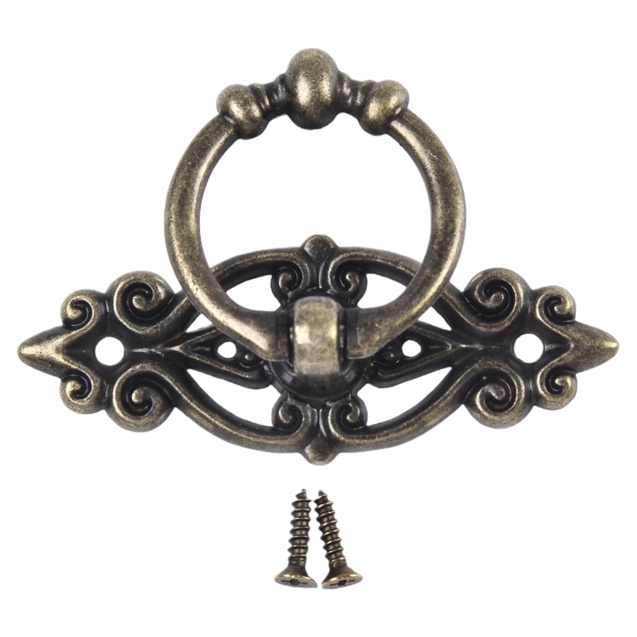 Qvorlth Vintage Cabinet Pulls 30pcs Antique Bronze Kitchen Drawer Cabinet Door Handle Old Chinese Style Vintage Pulls Ring for Dresser Pull Handles(Mixed)