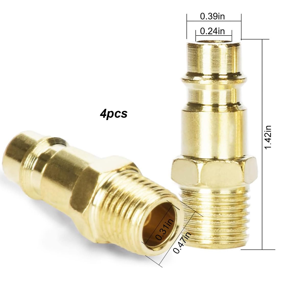 Set di 10 raccordi ad aria compressa da 1/4", attacco rapido ad aria compressa per tubi, raccordi per compressore d'aria, attacco rapido, accessori con valvola e filettatura interna