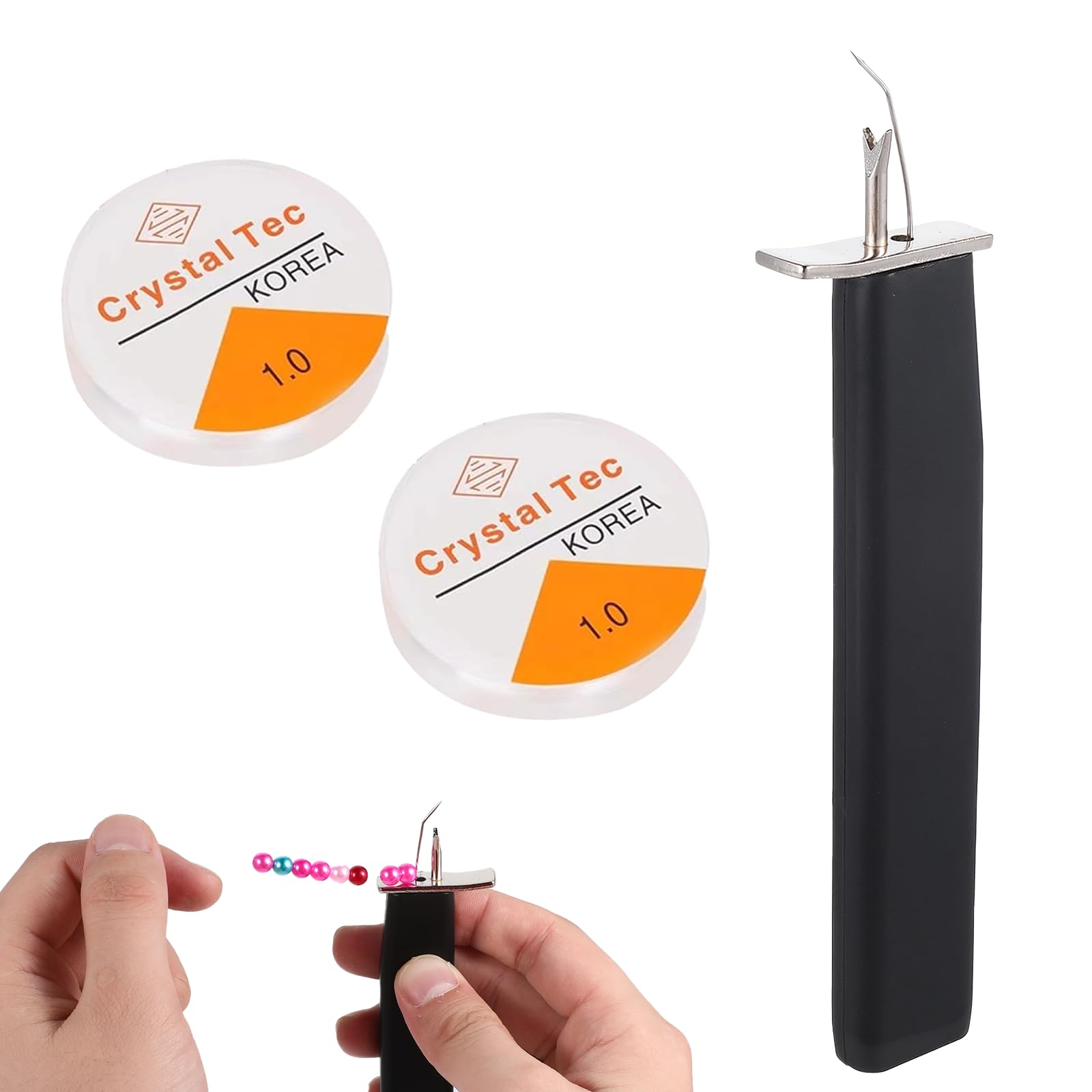 Fyntave Bead Knotting Tool for Jewelry Making Stringing Beading Tools Professional Knot Tying Kit with 2 Roll Silk Thread Jewelry Making Stringing DIY Beading Supplies for Secure Knots
