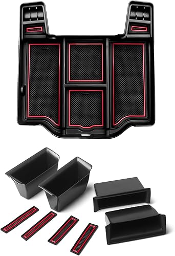 Karltys Organizador de consola central de 5 piezas para Dodge Ram 1500 2019-2025, bandeja organizadora lateral de puerta y caja de almacenamiento