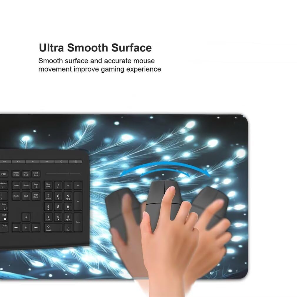 Alfombrilla Raton XXL 1000 x 500 x 3 mm, Mouse Pad Grande Gaming, Alfombrilla de Raton Pavo Real Blanco Mousepad Lavable Desk Mat para Juegos Y Oficina, Impermeable y Antideslizante (Pájaro) -MP1581