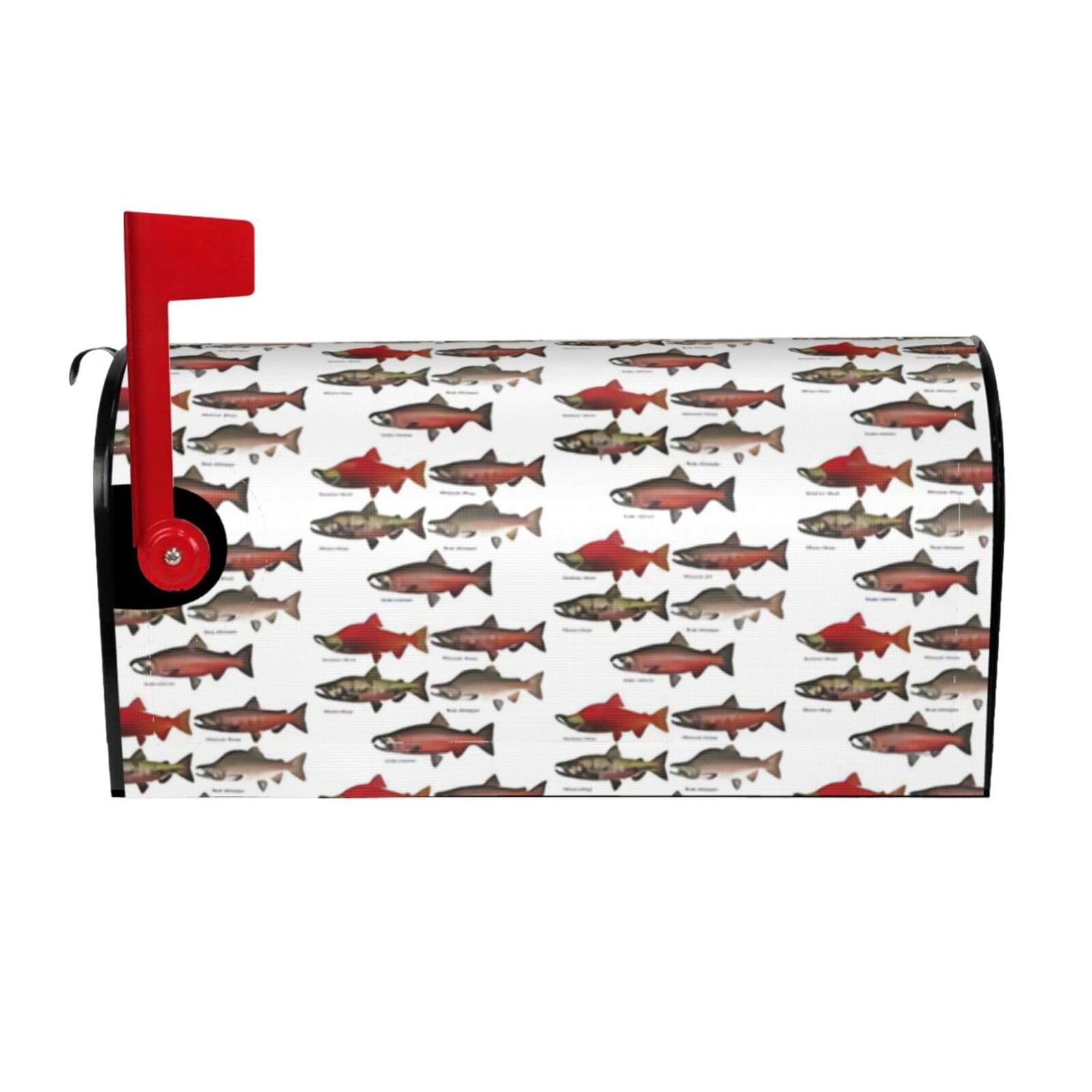 Salmon Print Mailbox Covers Magnetic Mailbox Post protective cover for Garden Yard Outdoor Decor