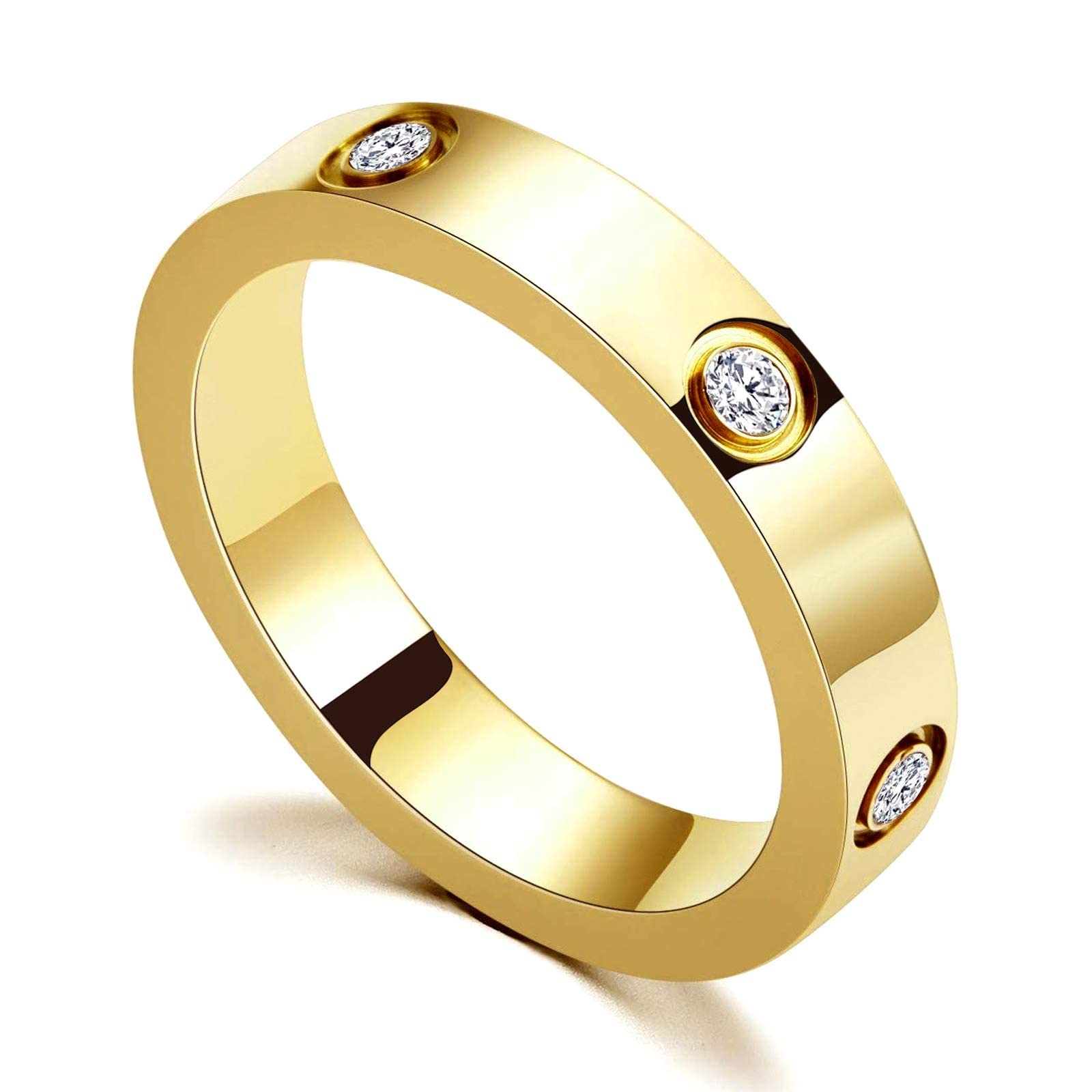 RIXERKOC Anillo de Amor para Mujeres Circonita de Acero Inoxidable Anillo de Promesa Alianza de Boda Joyería Día de San Valentín Regalos de Cumpleaños para Mujeres Niñas