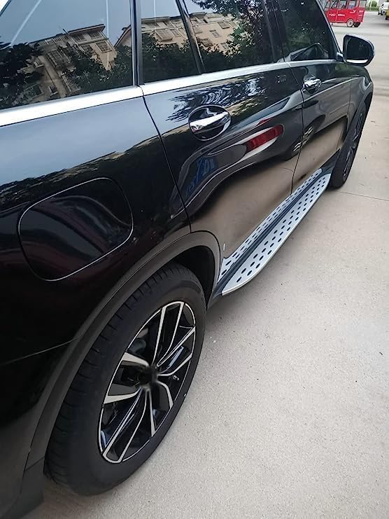 Jupes Latérales Pour Mercedes Classe GLC (2020, X253) - 2 Pièces, Style Fibre Carbone Noir - Protection Et Décoration Aérodynamique