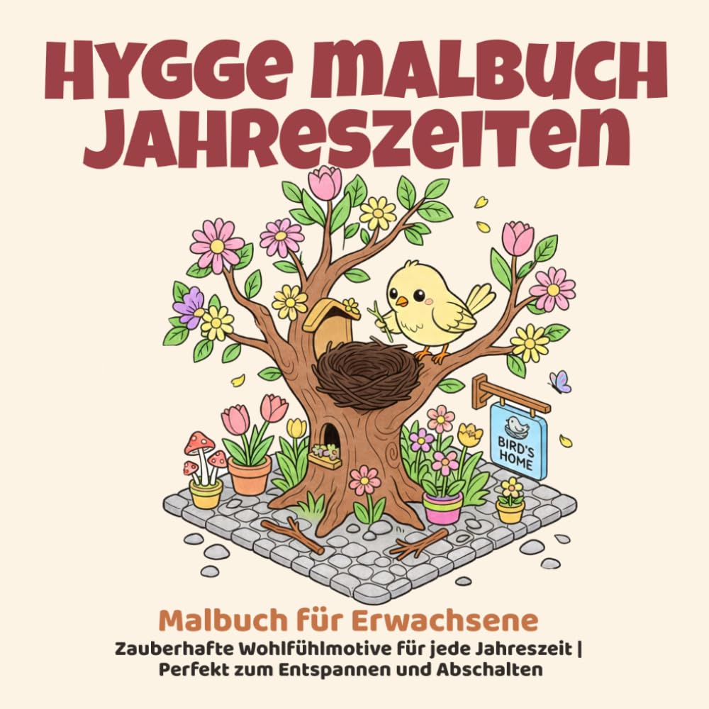 Hygge Malbuch Jahreszeiten - für Erwachsene | Zauberhafte Wohlfühlmotive für jede Jahreszeit | Perfekt zum Entspannen und Abschalten