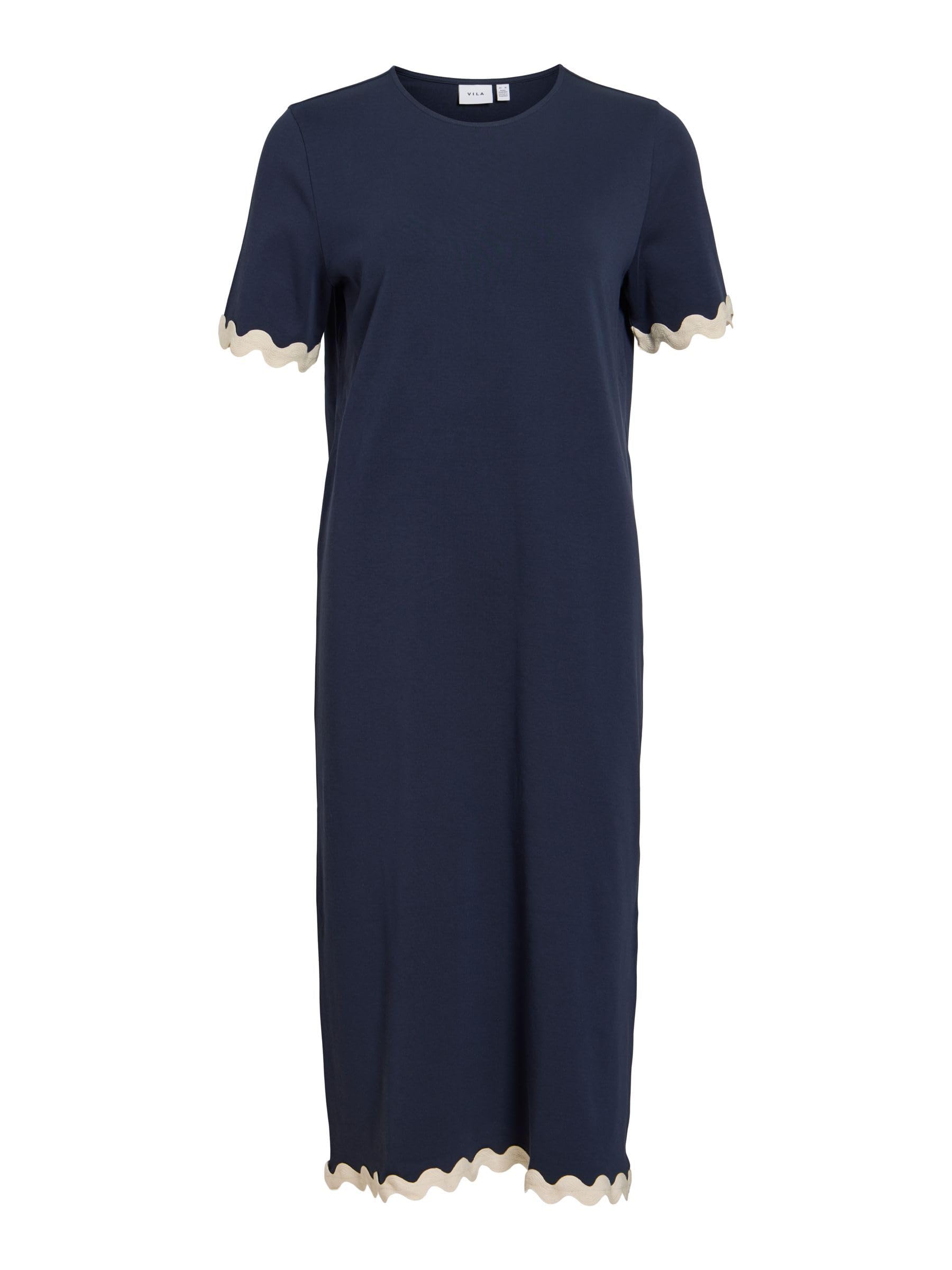 Vila Vicalisa O-Neck S/S Midi Dress/R/1 Vicalisa - Vestido de Cuello Redondo S/S Midi Dress/R/1 Mujer (Pack de 1)