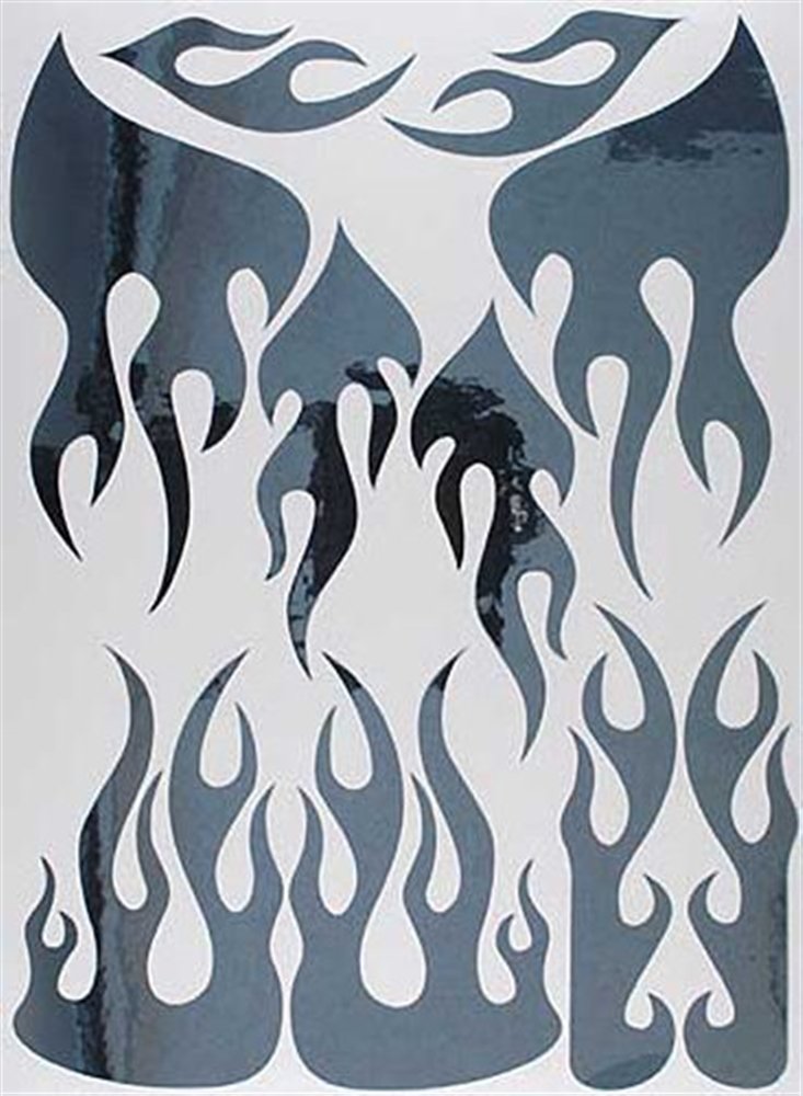 Mirror Chrome Flames Sticker XXXV005C