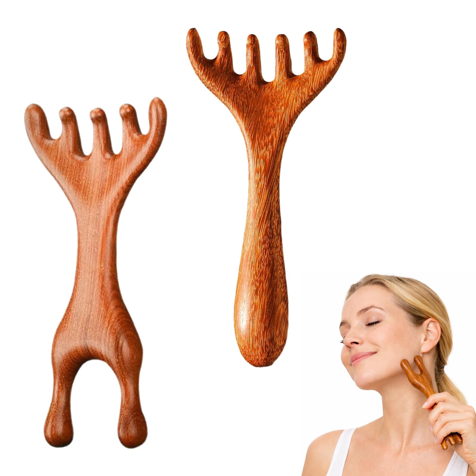 2 Pcs Head Scratcher Scalp Massage Tool Head Scratcher Massager Whisk Wood Therapy Massage Tools Therapy Massage Tools