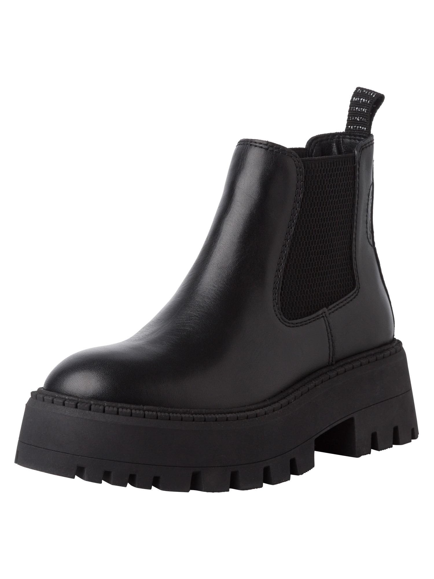 Tamaris Women's Chelsea Leather Block Heel, black, 6.5 UK