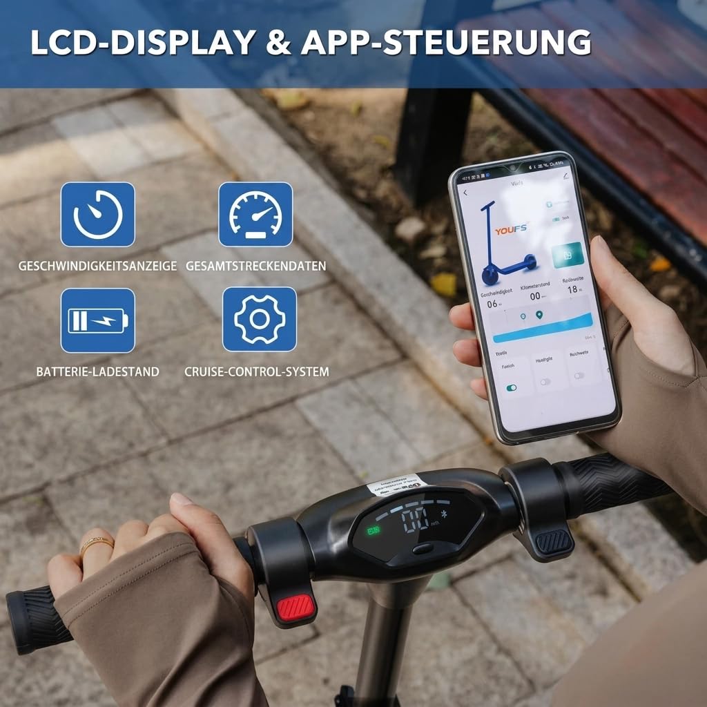 Elektroroller für Kinder 8-16 Jahre, Faltbarer E Scooter mit LED-Anzeige, 250W Motor, Höhenverstellbar, Bis 20 km Reichweite & 20 km/h, Elektro Scooter für Kinder und Jugendliche