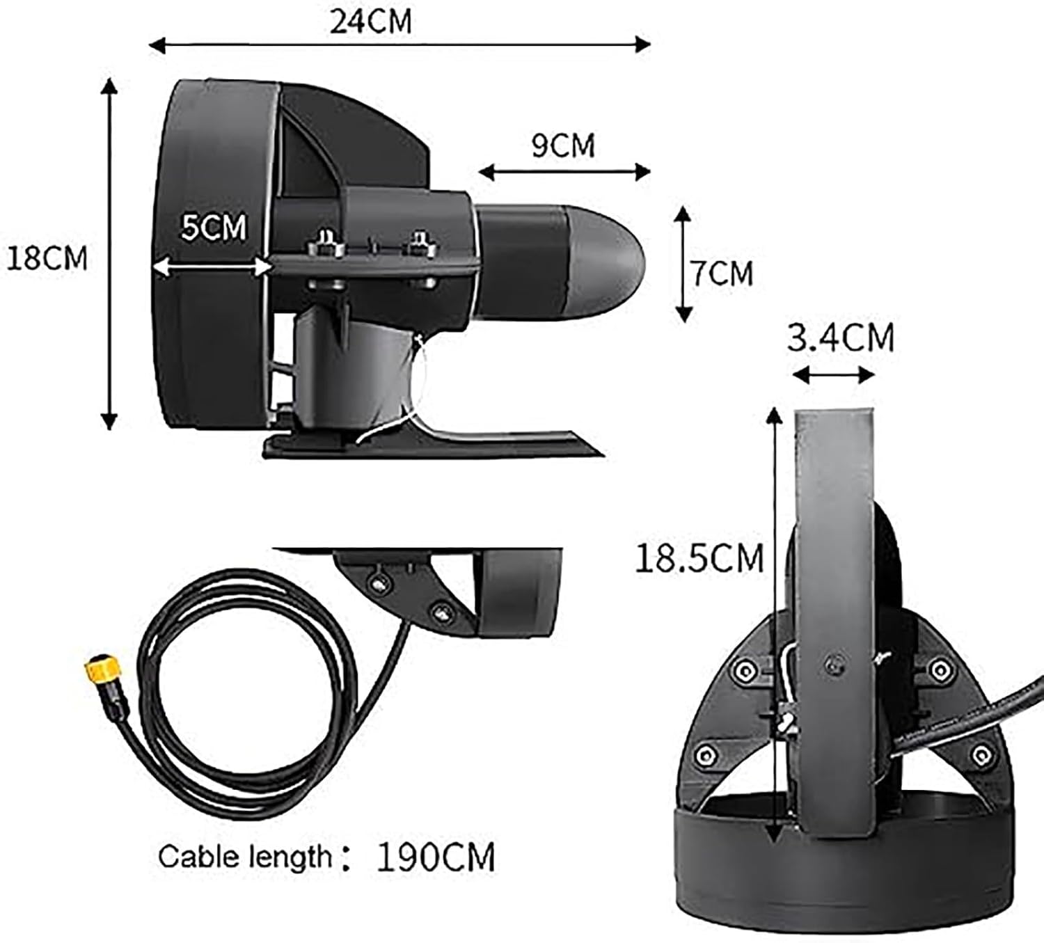 Paddle Board Motor, 12V Thruster Electric Surfboard, 4-5km/h Adjustable Speed, Kayak Surfboard Rechargable Jet Powered Surfboard Kit