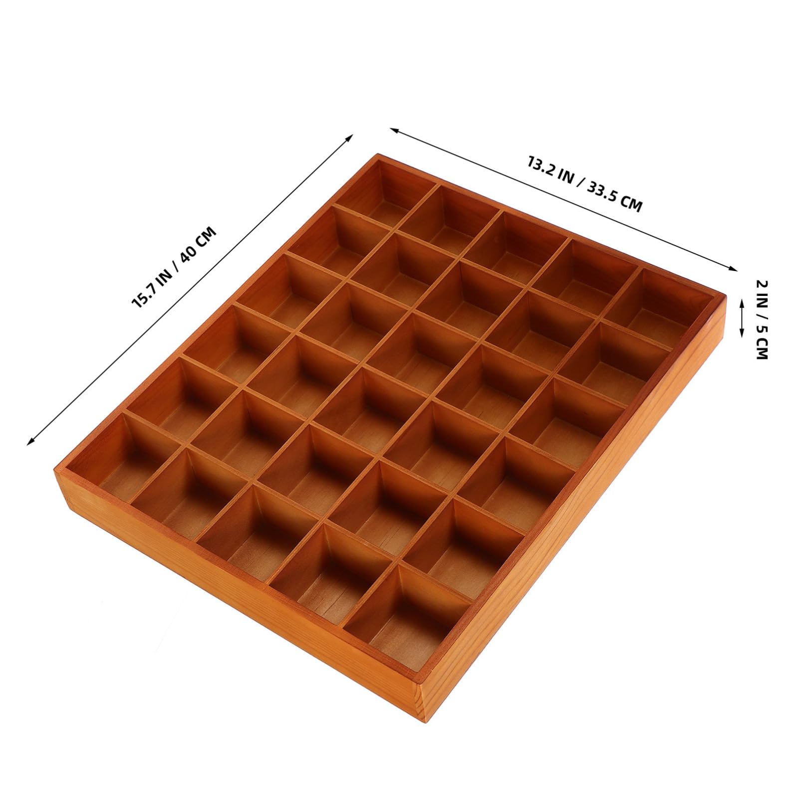POPETPOP Scatola di Legno Marrone 30 Scomparti, Organizer Elegante per Calzini e Accessori, Massimizza lo Spazio e Dura