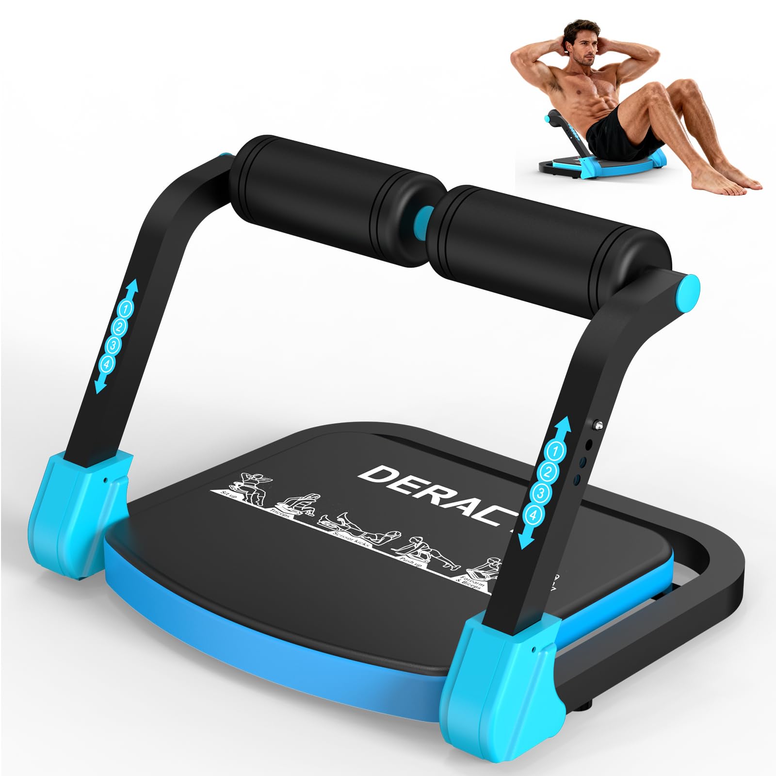 deracy sit up exercise equipment, adjustable ab machine, multi-functional sit up machine, ab workout equipment, ab trainer machine for men women