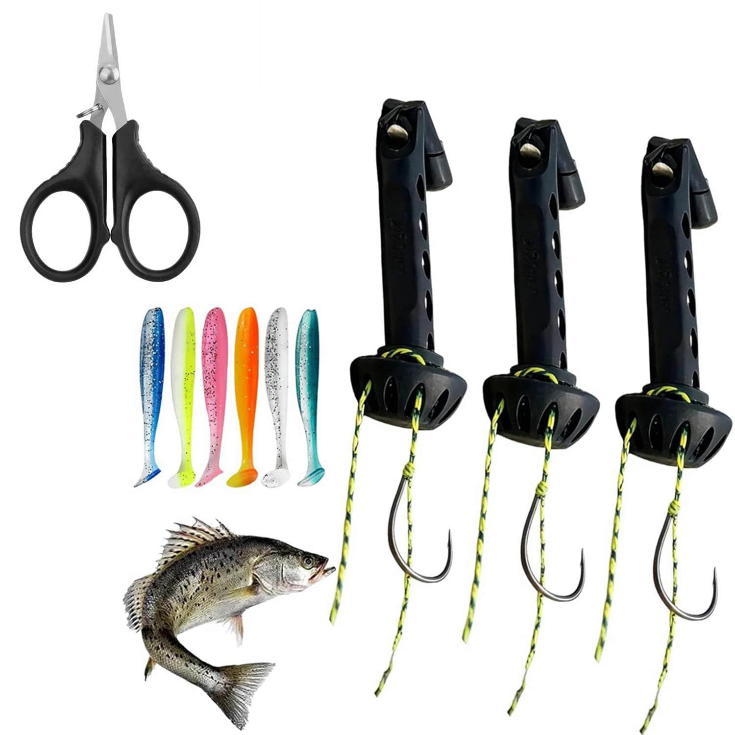 for Fly Fishing 2-in-1 Tool Kit: Magnetic Fly Threader + Multi-Functional Line Cutter with Hook Eye Cleaner &amp; Knot Tying – Easy Rigging for Small Flies, Tippet &amp; Hooks（with 10 Fishing baits）