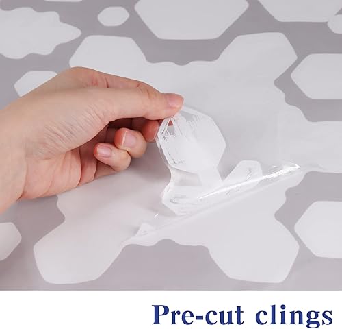 Miniatura 5 de Ivenf Decoraciones navideñas para interiores, 8 hojas de copos de nieve extra grandes para ventanas de cristal, copos de nieve de cristal blanco