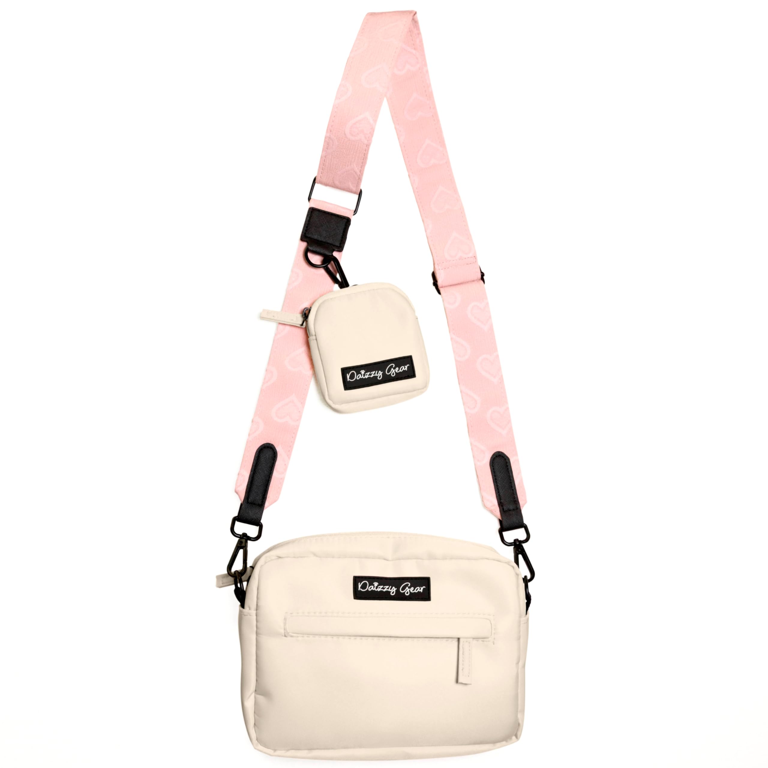 Daizzy Gear Dog Walking Bag Crossbody with Training Treat Pouch – Waterproof with Poop Bag Dispenser – Adjustable Strap for Dog Moms and Trainers -