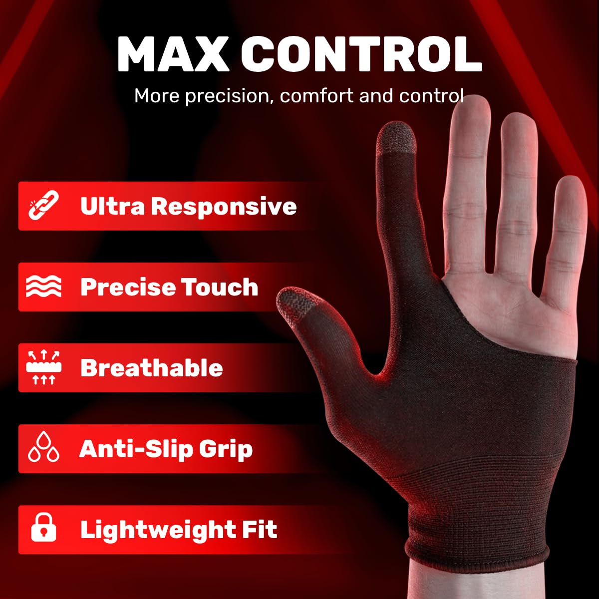 Gants Gaming Finger - 2x - Gants Écran Tactile - Anti Transpiration