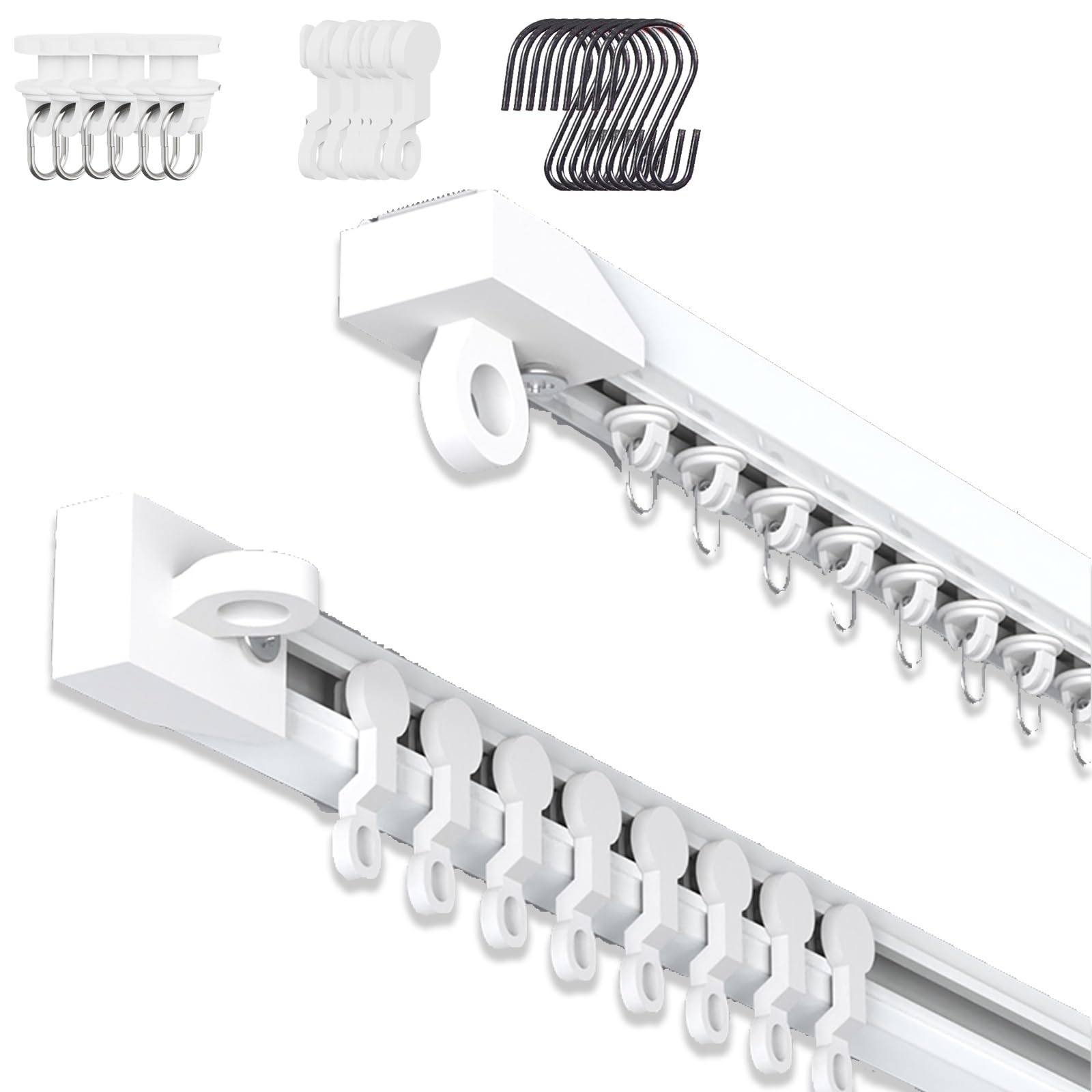 Barre de fixation murale et de plafond autocollante de 4 m pour placard et salle de bain – Sans perçage, installation facile, solution de rangement peu encombrante, longueur réglable de 230 cm / 7.5ft