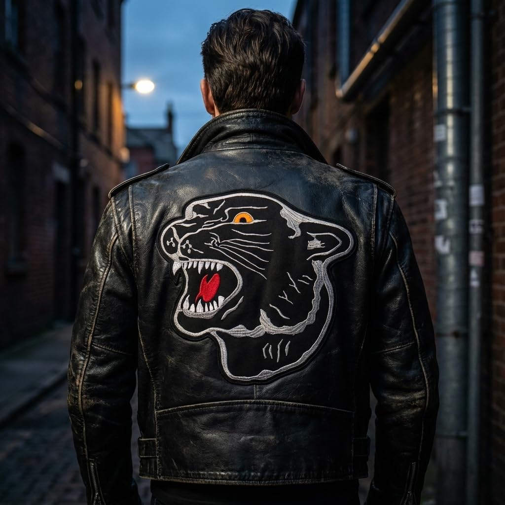 Black Panther 8x8.5 Inch Embroidered Iron On Patch - Bold Applique for Biker Jackets Hoodies and Accessories