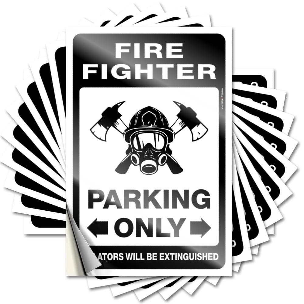 Funny Patio Decor Tumbler Decals | Fire Fighter Parking Only Western for Adulting Decor(6X9CM)