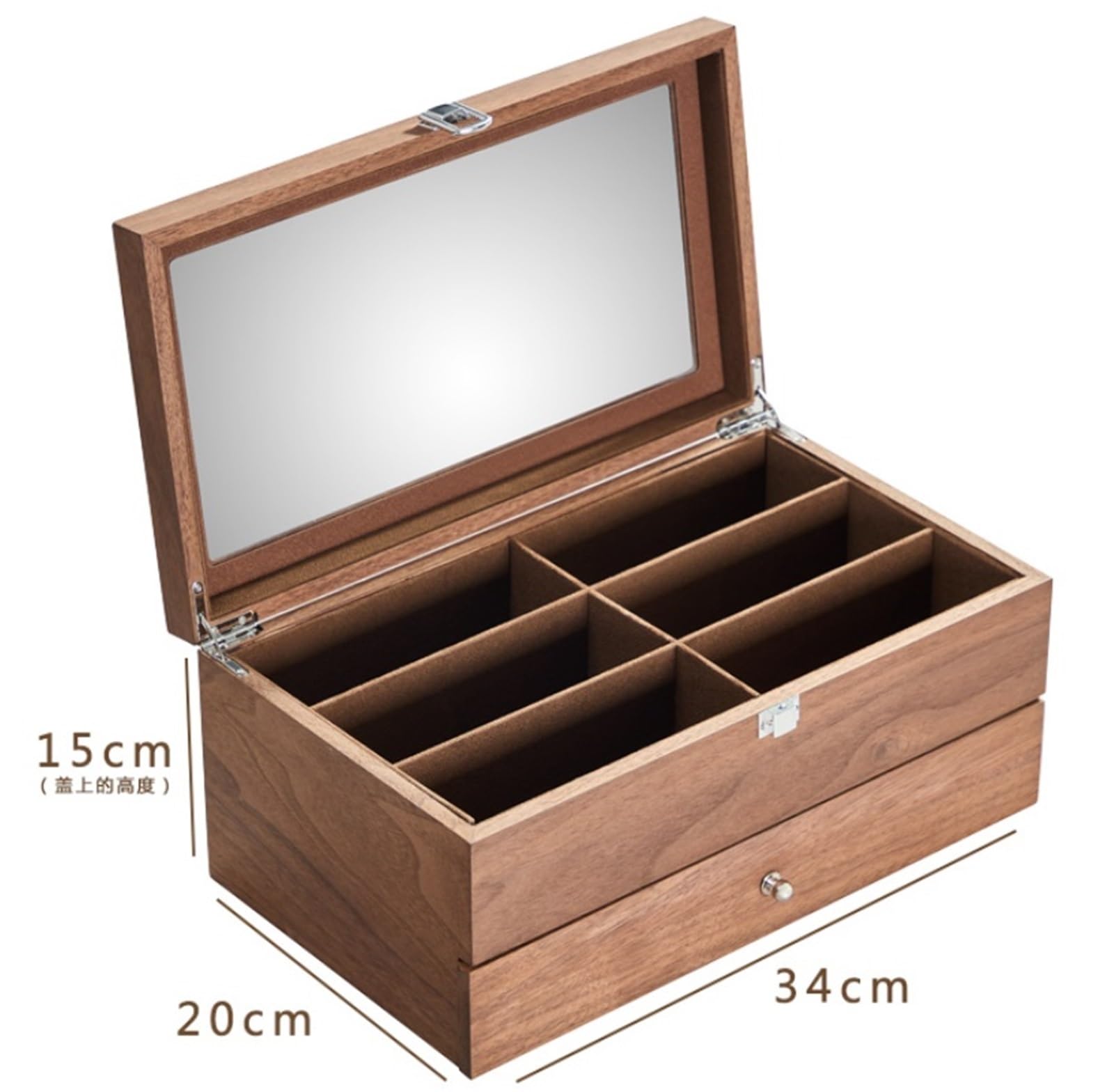 Brillenbox Vielseitig Holz Sonnenbrille Display Stand Brillenetui For Zuhause Sonnenbrillen Aufbewahrung(34x20x15cm)