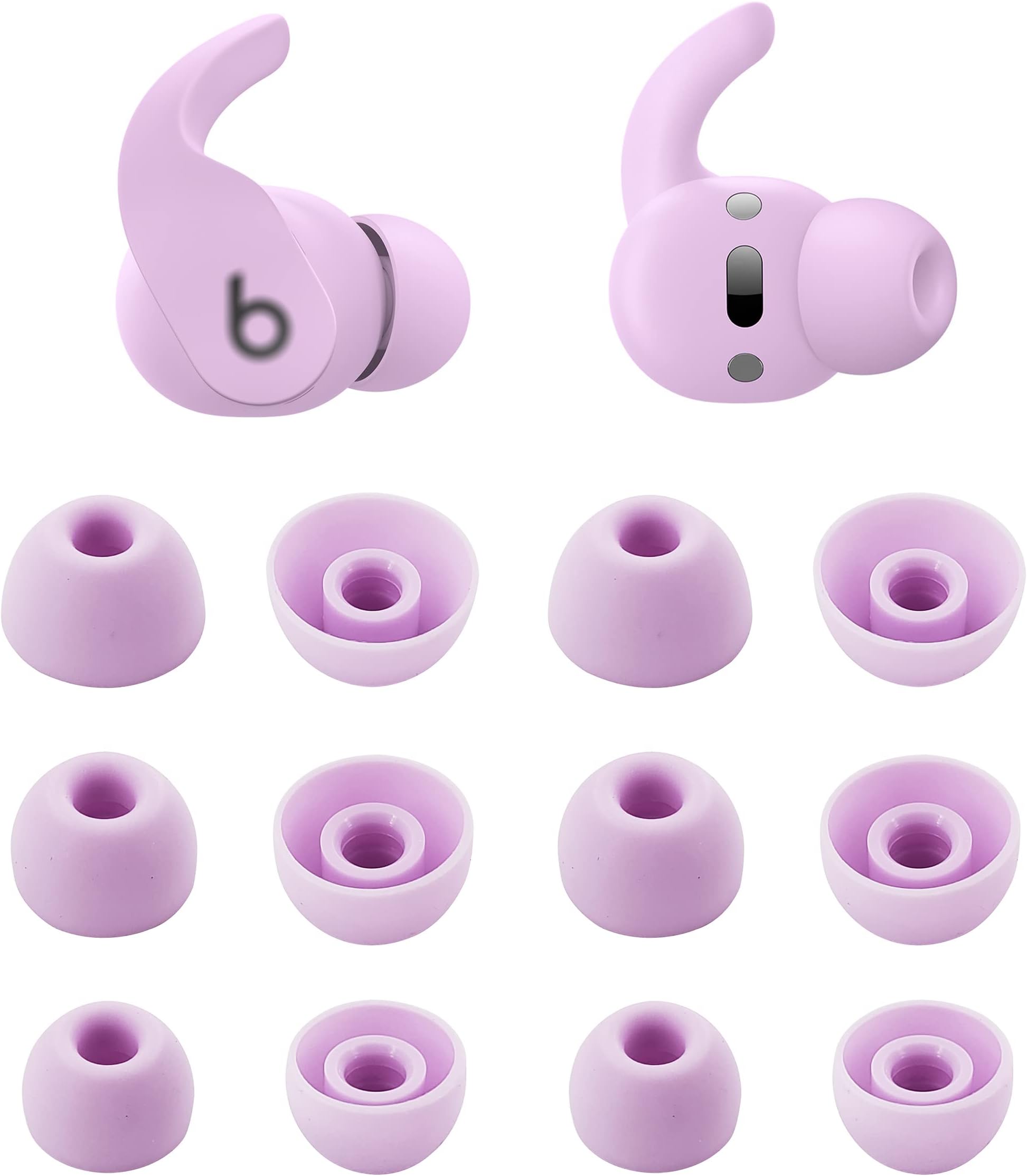 ALXCD Eartips Compatible with Beats Fit Pro, S/M/L 3 Sizes 6 Pairs Soft Silicon Earbuds Tips Replacement Ear Tips, Compatible with Beats Fit Pro 6 Pairs Stone Purple
