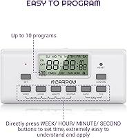 Vista 6 de [2 Pack] NEARPOW Digital Timer For Lamp With Dual Outlets, Programmable Timer In Door, Outlet Timer For Lights,10 On/Off Programs, 24-Hour And 7-Day