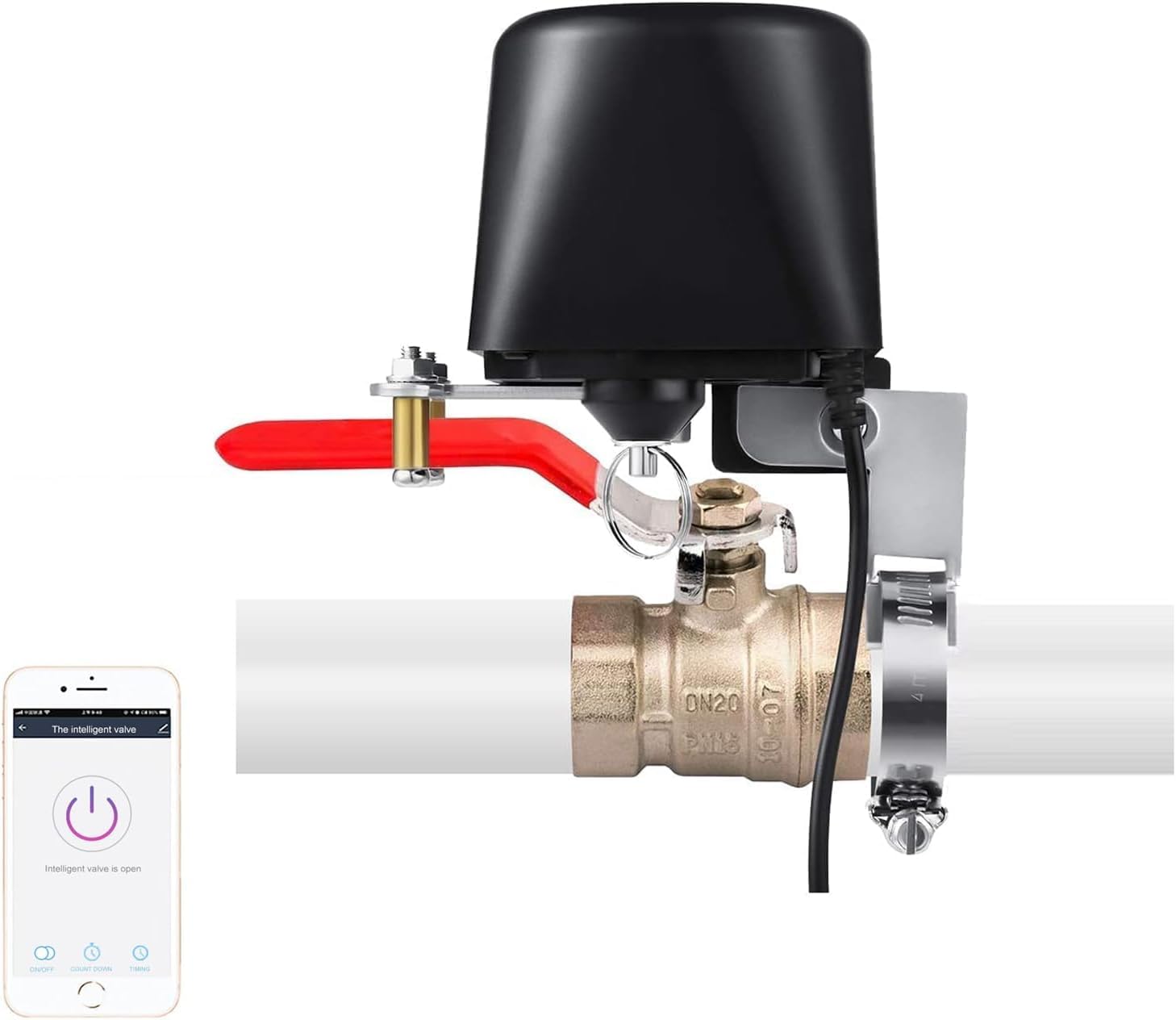 UseeLink Zigbee-Wasserventil, intelligentes Wasserventil, Absperrfunktion für intelligentes Wasserventil (Upgrade)