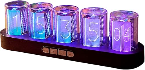 Reloj de tubo de imitación Nixie Reloj creativo RGB 16 millones de colores, ajustes de modo con embalaje de caja de regalo puede ser 01 01